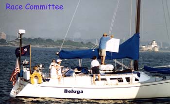 Race Committee on Beluga getting ready for the start.